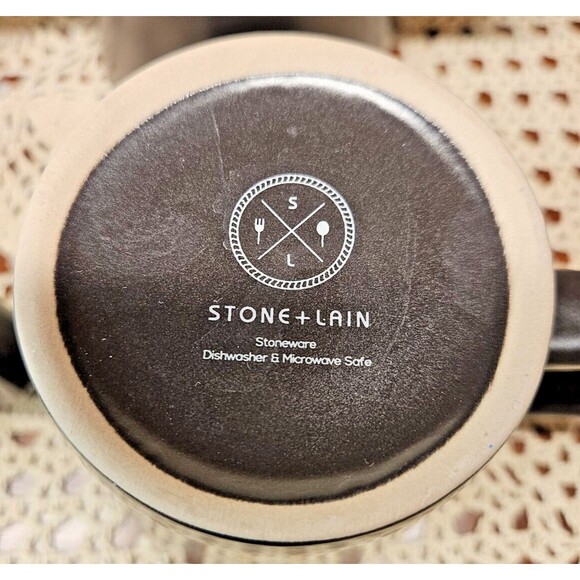 Set of 4 Stone + Lain Stoneware Ceramic Coffee Tea Cup Solid Dark Brown - Picture 4 of 6